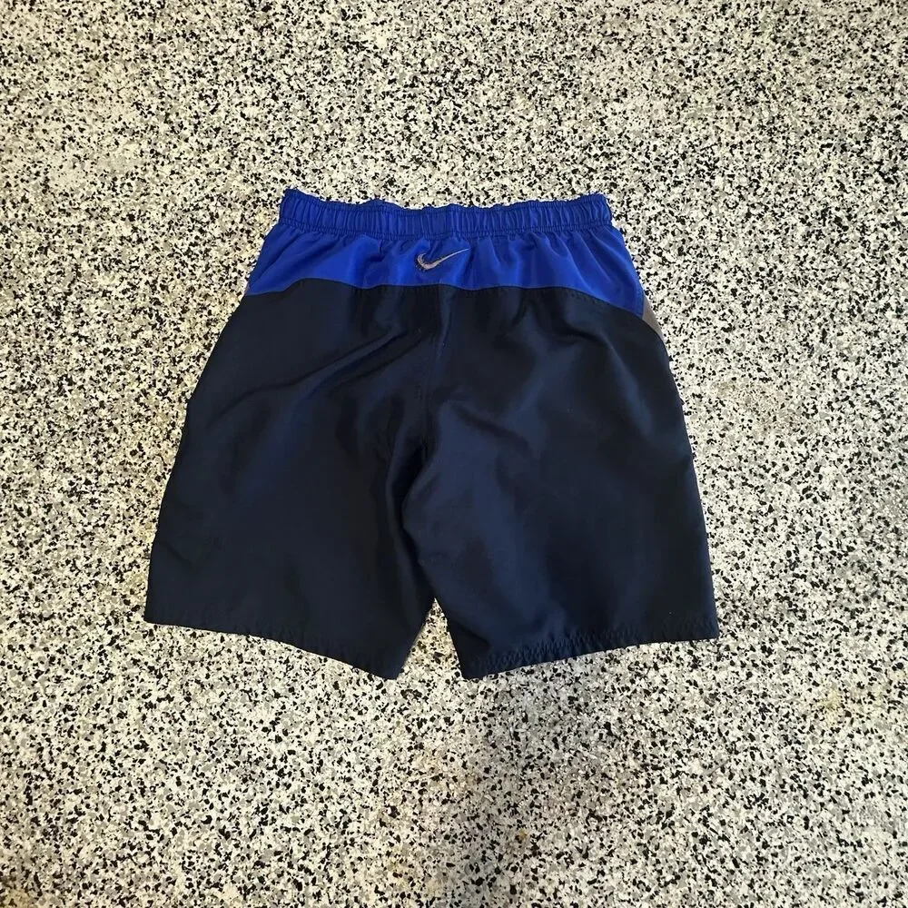 Nike Board Shorts Men's Large Swim Trunks Navy Blue Embroidery Mesh Y2K 00s